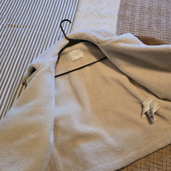 Zara Brown Double Faced Leather Suede Jacket with Cream Lining - Picture 8 of 8